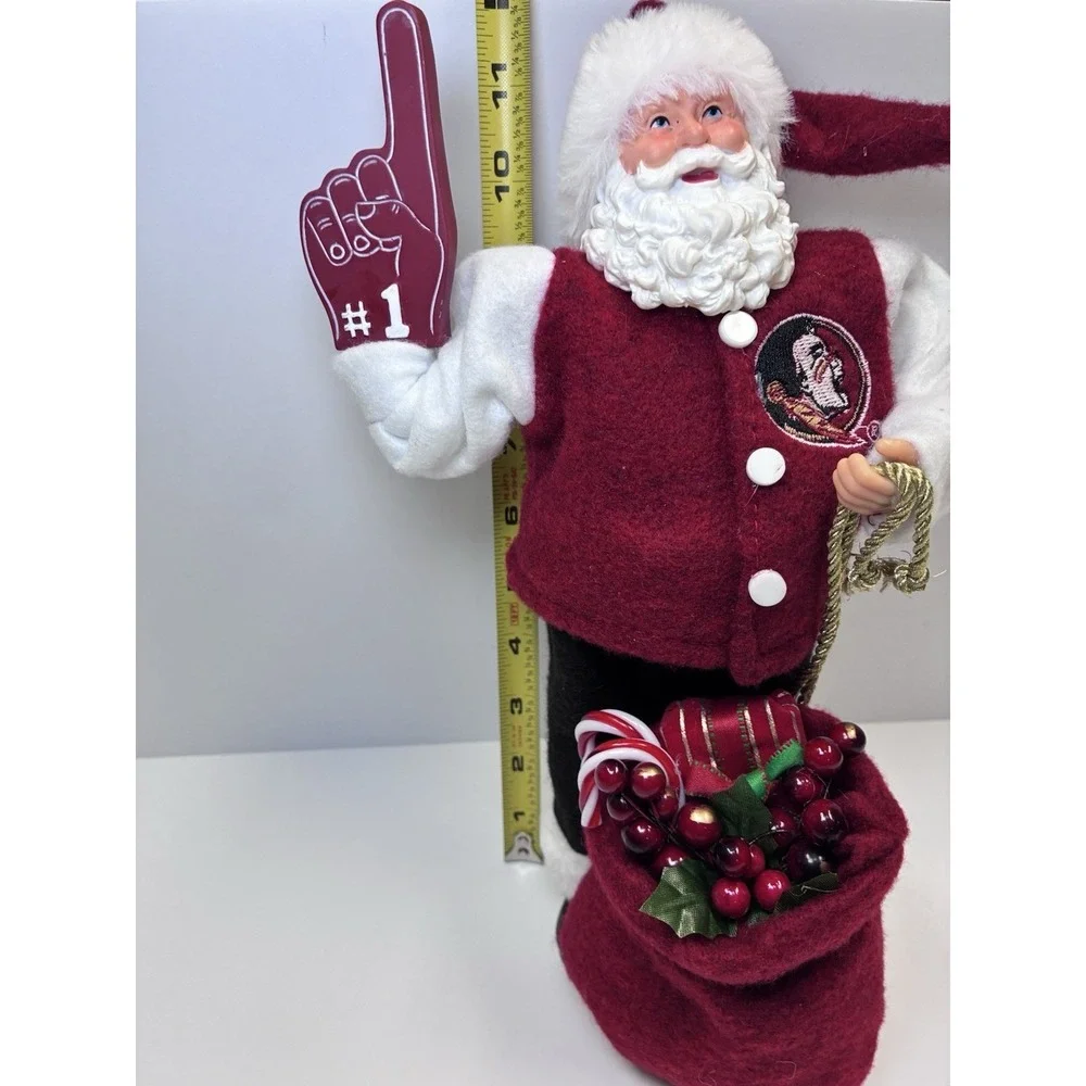 Florida State Seminoles #1 Foam Finger Santa. 12in tall